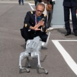 Il robot quadrupede Argo al Point of Entry sanitario del 3° Stormo dell'Aeronautica Militare, Villafranca di Verona